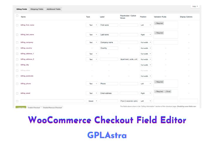 WooCommerce Checkout Field Editor Free Download